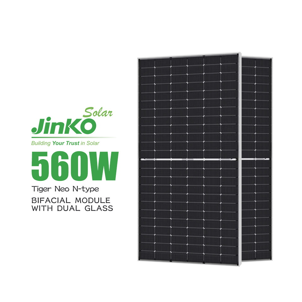 Jinko Bifacial Doppelglas 560W 570W 580Wp Panels Solares N Typ Solarpanel