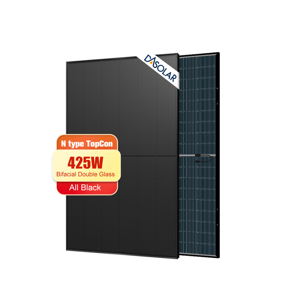 DAS Solar 425 W All Black Bifacial PV-Modul 420 W 430 W 440 Watt N-Typ-Solarpanel für den privaten und gewerblichen Gebrauch