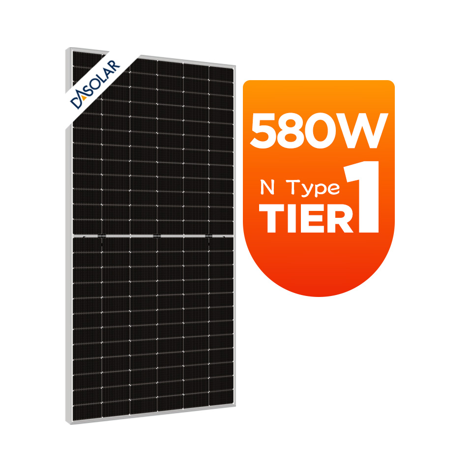 Reifen 1 N Typ Solarpanel 570 W 580 W 610 W 630 W Bifacial DAS Solar-PV-Modul mit Doppelglas